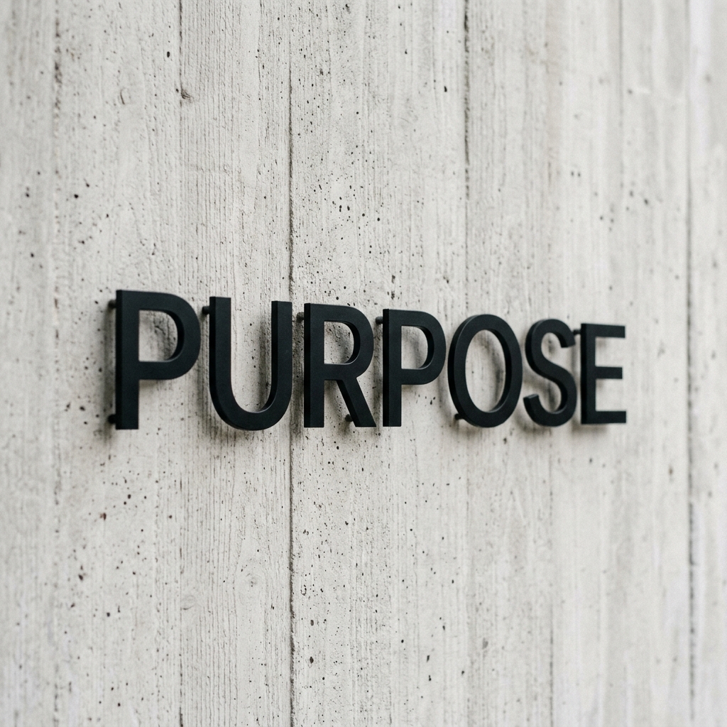Exemple de signalétique Purpose.
